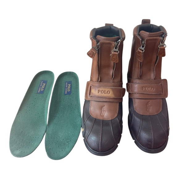 Men's Polo Ralph Lauren Conquest Hi III Men's 9.5 D Duck Boots Brown/Tan - Picture 1 of 10